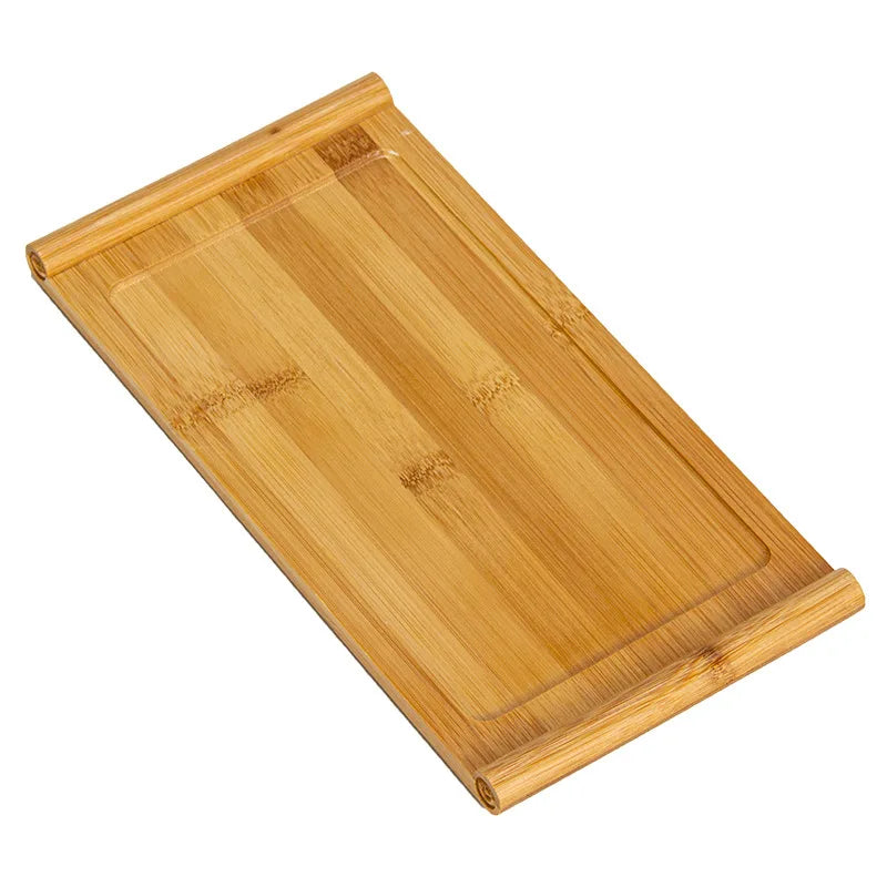 Bandeja rectangular de bambú, bandeja de madera de bambú para té, bandeja de madera para pan, barbacoa, hotel, restaurante, bandeja para aperitivos.