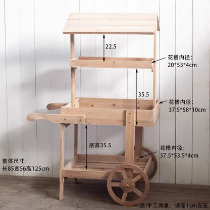 Présentoir Buffet Bois Rustique Chariot Boutique