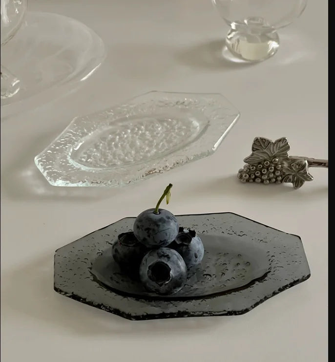 Assiette de Présentation Verre Octogonale Mini