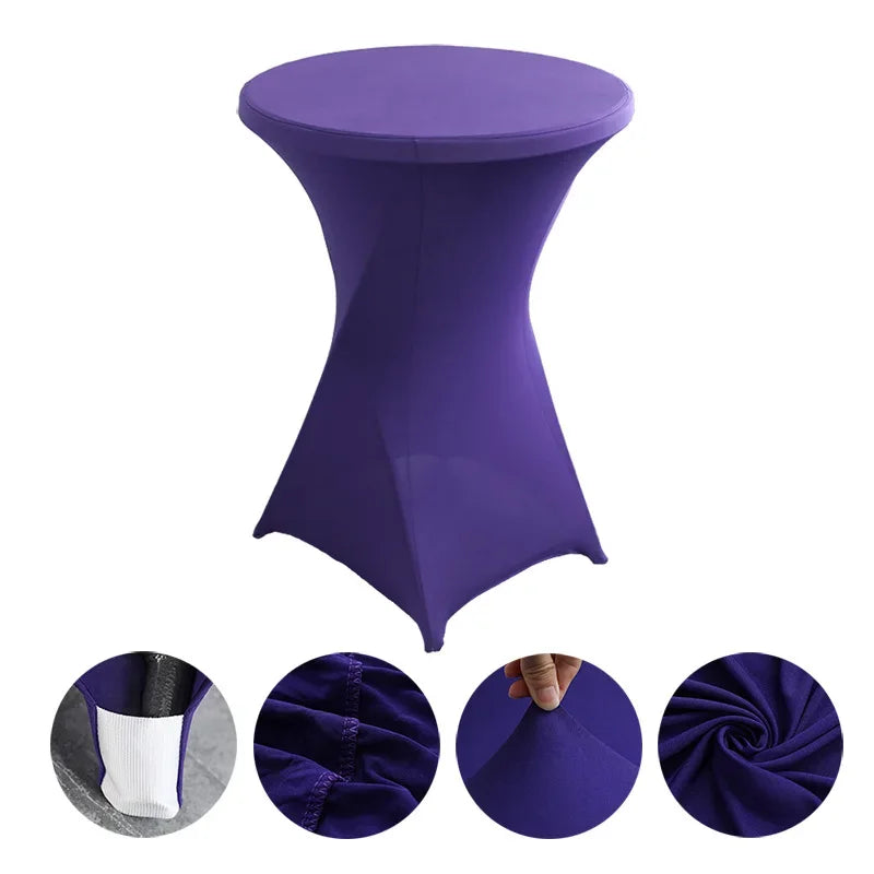 Mantel elástico para decoración de bodas, funda para mesa de cóctel, licra elástica, mesa alta, hotel, fiesta de cumpleaños, varios colores