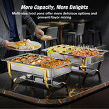 Chauffe-Plat Buffet Inox Doré 8 Litres – présentoir boutique pâtisserie vitrine