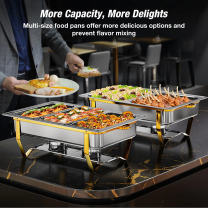 Chauffe-Plat Buffet Inox Doré 8 Litres
