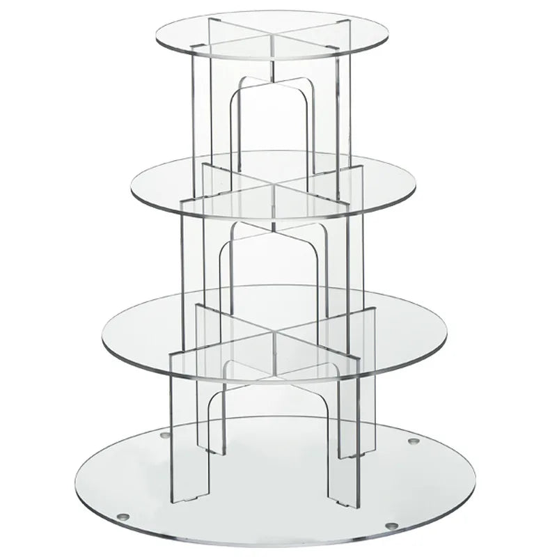 Soporte redondo de acrílico para pasteles de 3/4/5/6 niveles, expositor transparente para cupcakes y postres, soporte decorativo para fiestas de cumpleaños, bodas y Navidad