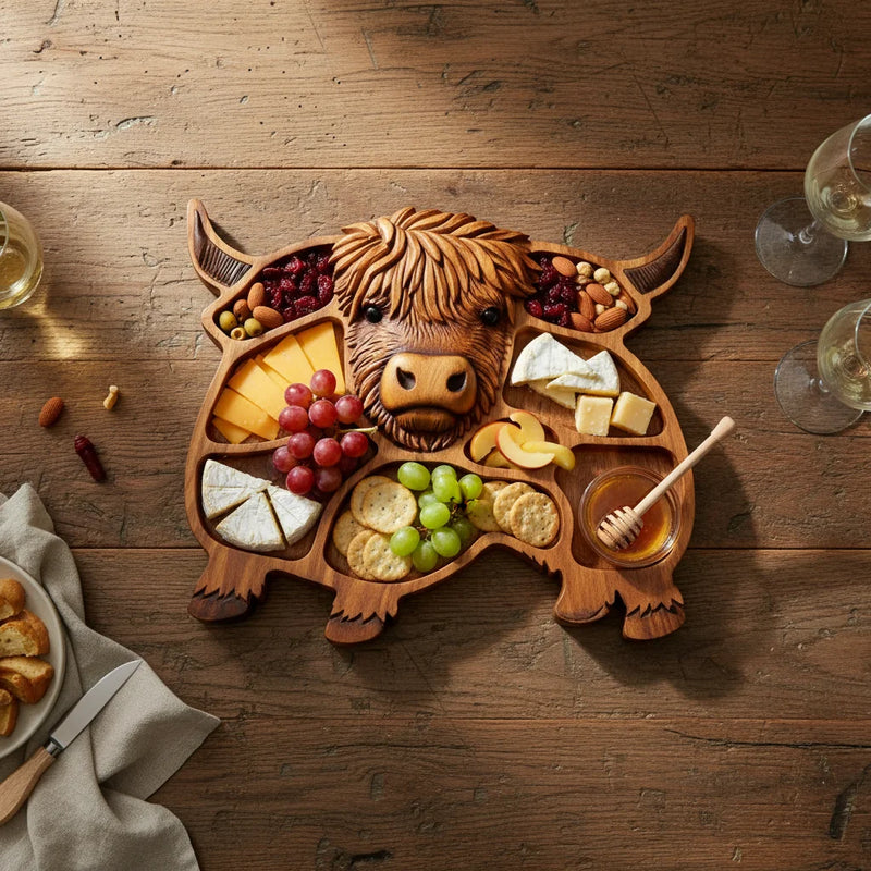 Planche à Charcuterie Vache en Bois