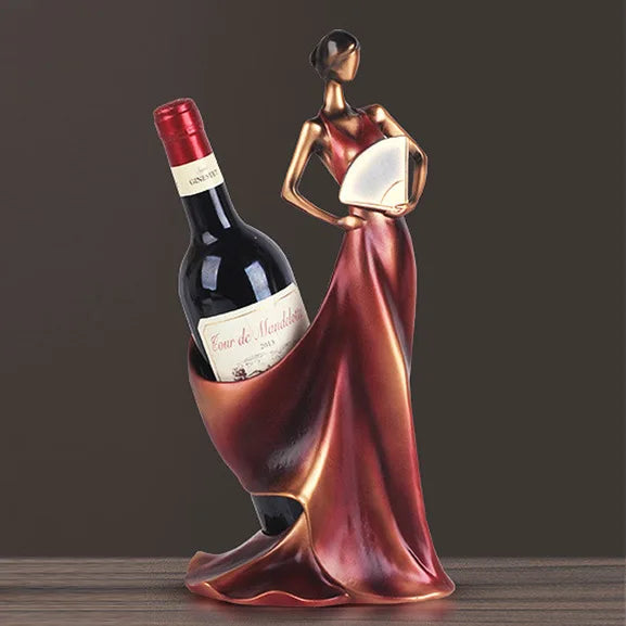 Botellero expositor de vino, estante de vino de belleza, adorno para mueble de vino en salón, estudio o cocina, decoración de resina.