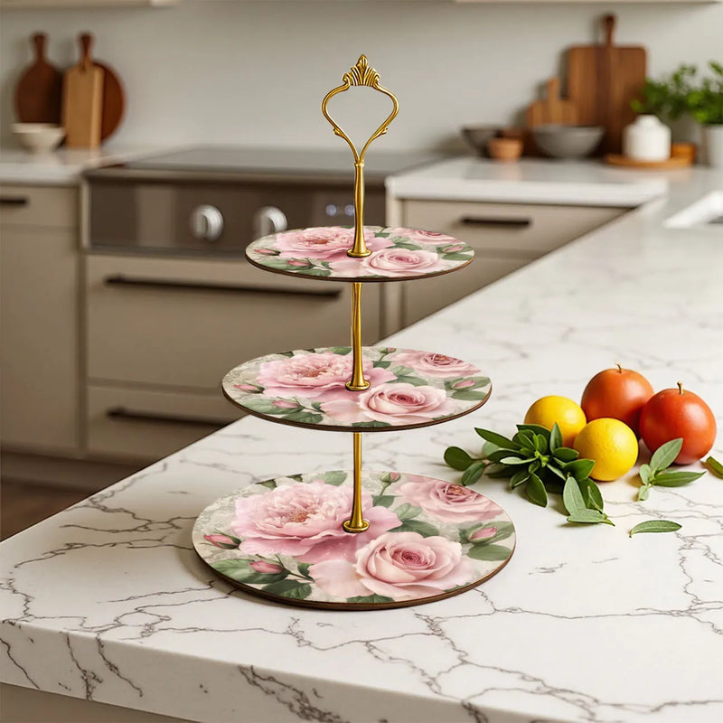Présentoir Gâteau Bois 3 Étages