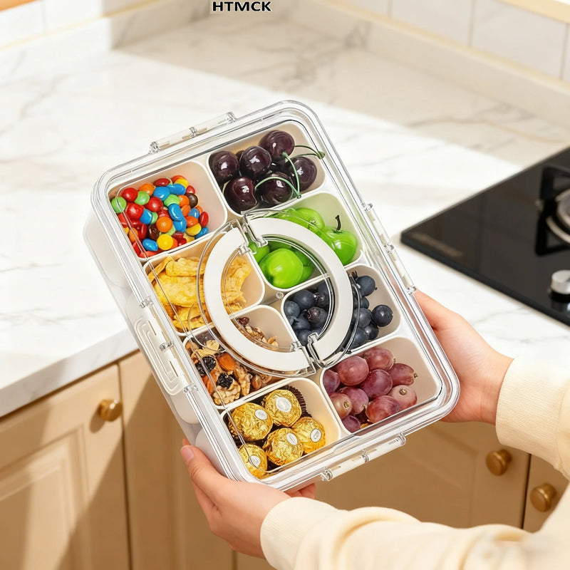 Plateau Compartimenté Transparent Avec Couvercle
