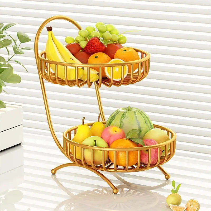 Cesta de almacenamiento de aperitivos y bandeja de frutas, estilo hogar de lujo ligero, para mesa de centro de sala de estar, caja multicapa para frutas, frutos secos y aperitivos.