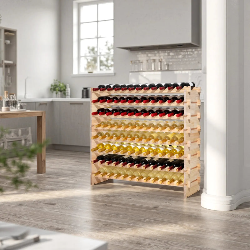 Présentoir Bouteilles Bois 8 Niveaux