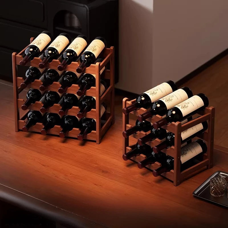 Botellero de vino de lujo para mesa, soporte para botellas de vino, organizador de almacenamiento para el hogar, cocina, barra, encimera, expositor de vino