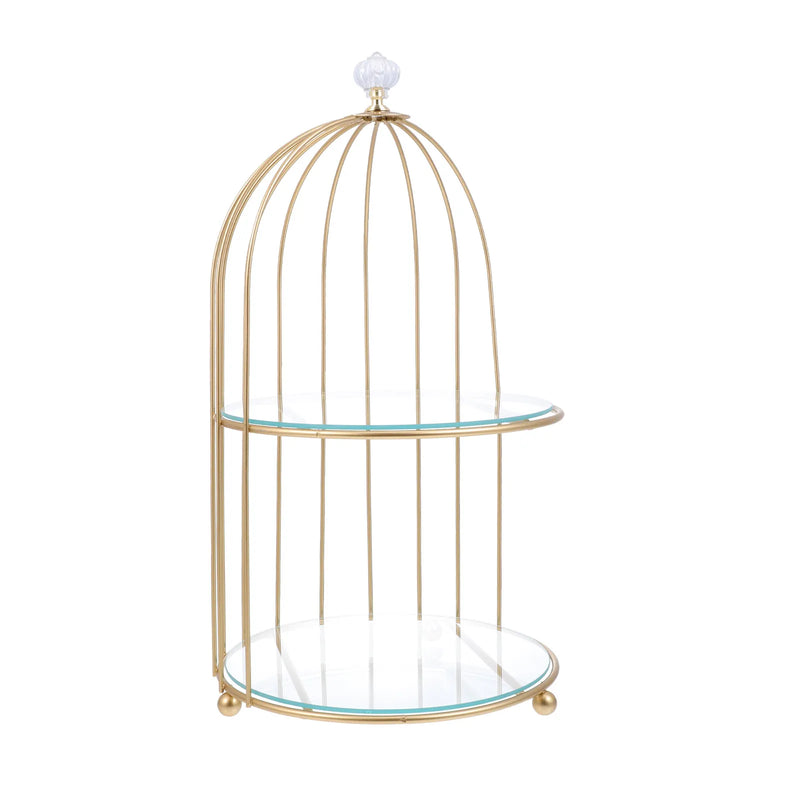 Présentoir Cage Dorée Gâteau Mariage