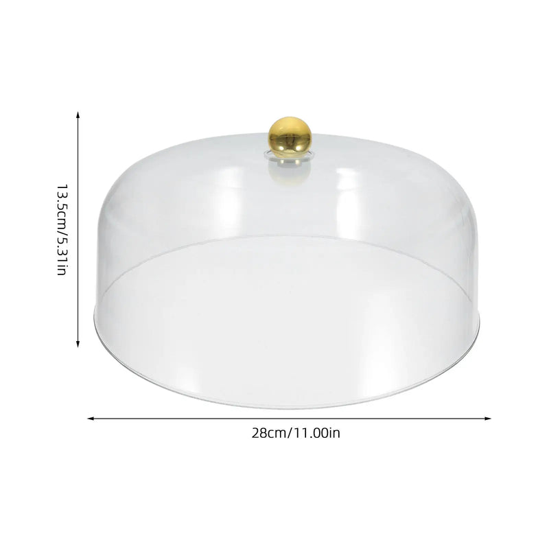Cloche à Gâteau Dorée Transparente