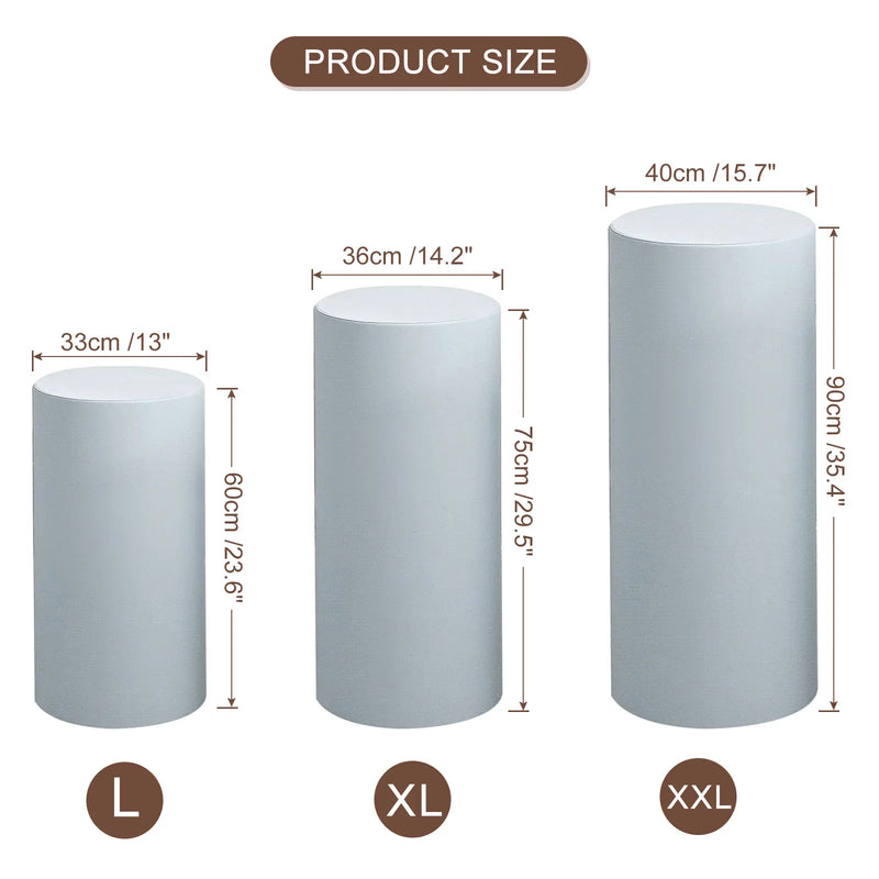 Funda elástica para pedestal de 3/5 piezas, cubierta para cilindro, funda de licra para soporte de cilindro para decoración de cumpleaños y bodas