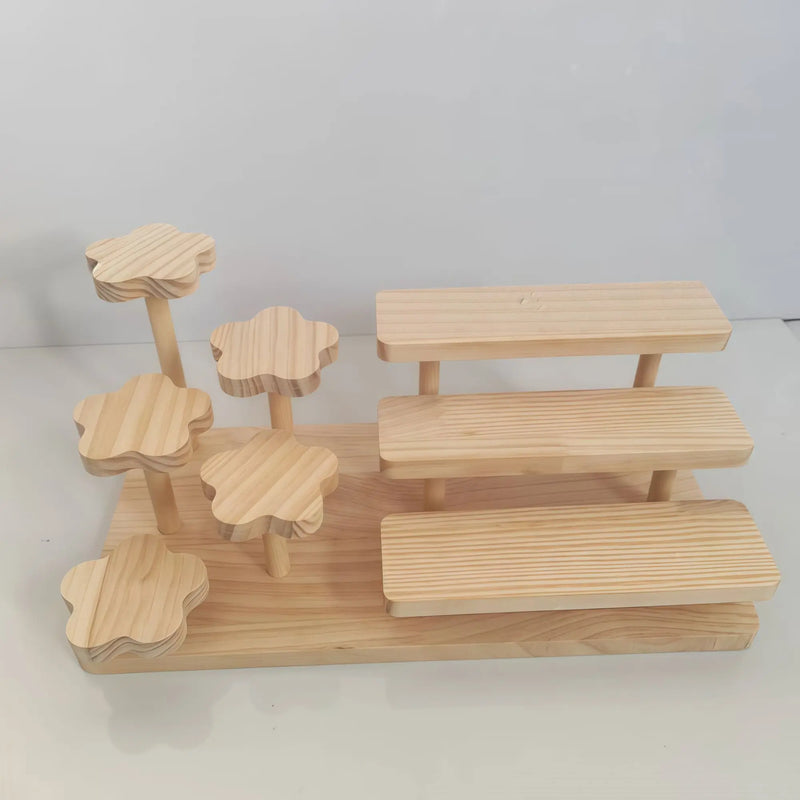 Présentoir Bois Multi-Niveaux Pâtisserie