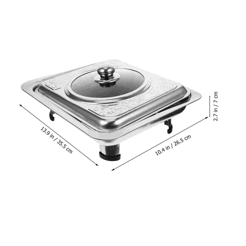 Plat de Service Buffet Inox Rectangulaire avec Couvercle