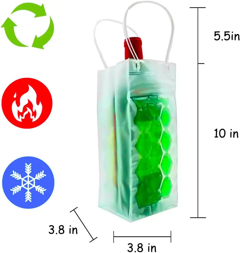 Bolsa enfriadora de gel transparente para vino, enfriador de botellas para vino tinto, blanco, champán o espumoso