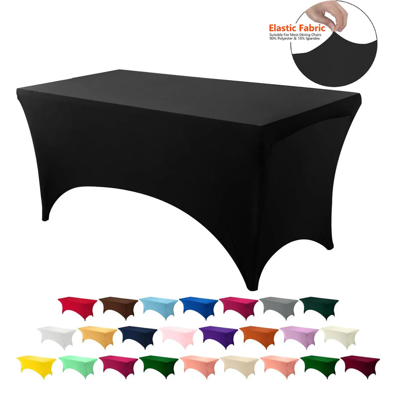 Mantel de licra ajustado, lavable y resistente a las arrugas, funda elástica rectangular para mesas de patio, ideal para eventos, bodas y fiestas