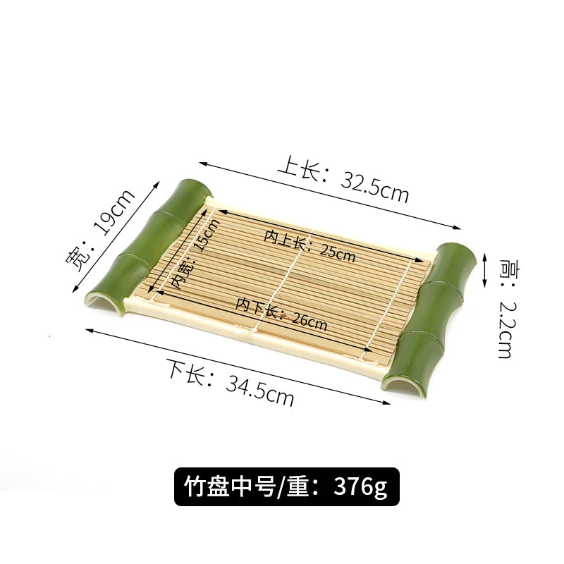 Plato creativo para hot pot japonés, plato de esterilla de bambú, plato para sashimi, vajilla comercial para restaurante de sushi
