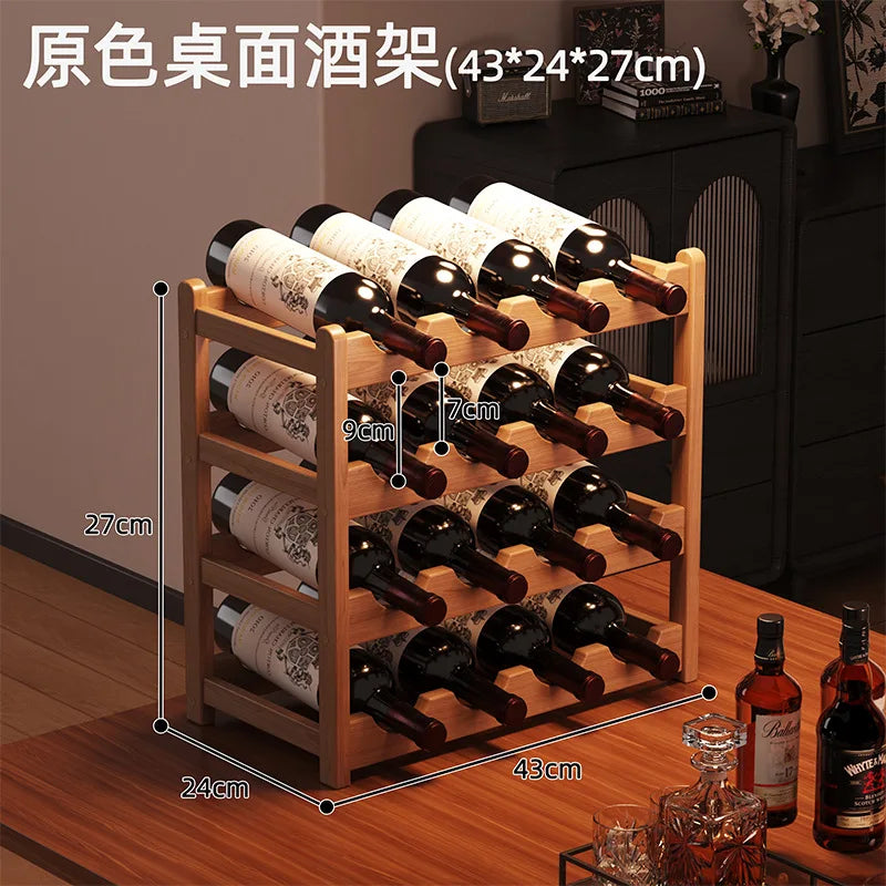 Botellero de vino de lujo para mesa, soporte para botellas de vino, organizador de almacenamiento para el hogar, cocina, barra, encimera, expositor de vino
