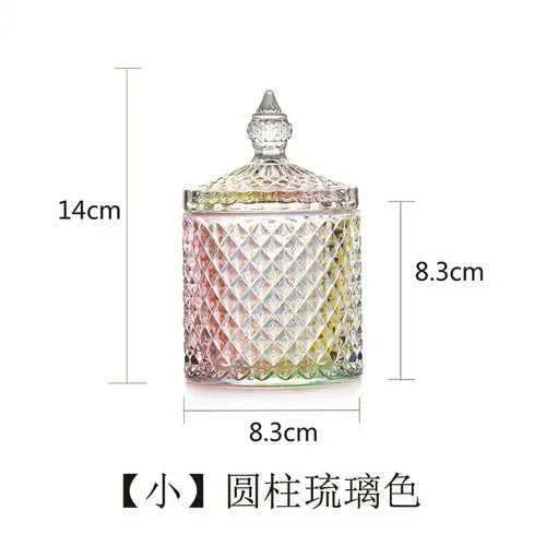 Copa de cristal para dulces, estilo europeo creativo con tapa, tarro para dulces, bandeja, cubo para dulces, tarro de almacenamiento, decoración creativa para sala de estar