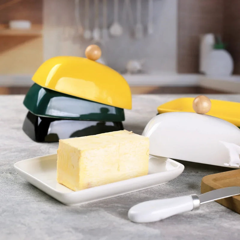 Beurrier Céramique avec Couvercle et Couteau Inox
