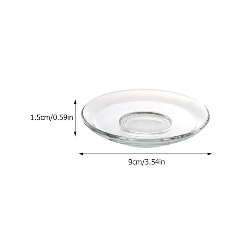 2/4 platos de postre redondos de cristal transparente, platillos para tazas de té, platos para aperitivos, vajilla para cocina, comedor y bar