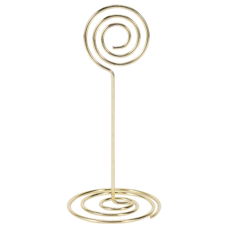 Paquete de 12 soportes para números de mesa, tarjeteros para fotos, clips para menús de papel, forma circular (dorado)