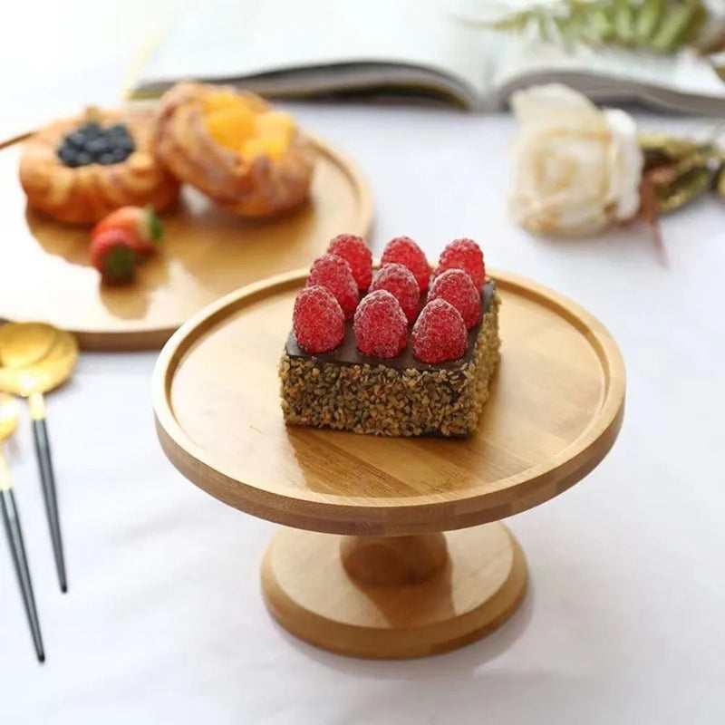 Présentoir Gâteau Bois Cloche Verre