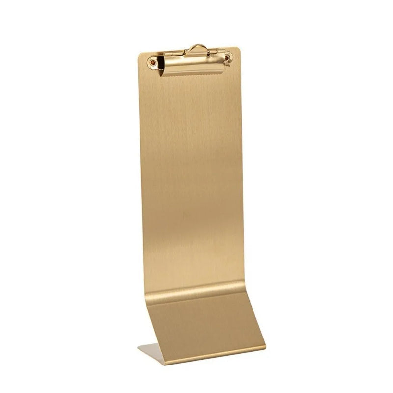 Soporte de clip para menú de acero inoxidable multifuncional, vertical, portátil, porta recibos, soporte para menú de mesa, para uso en escritorio