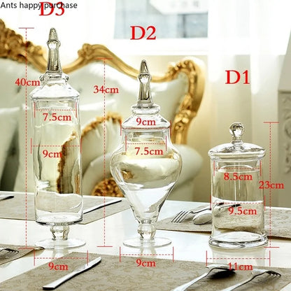 Bocal Verre Transparent Bonbons Décoratif