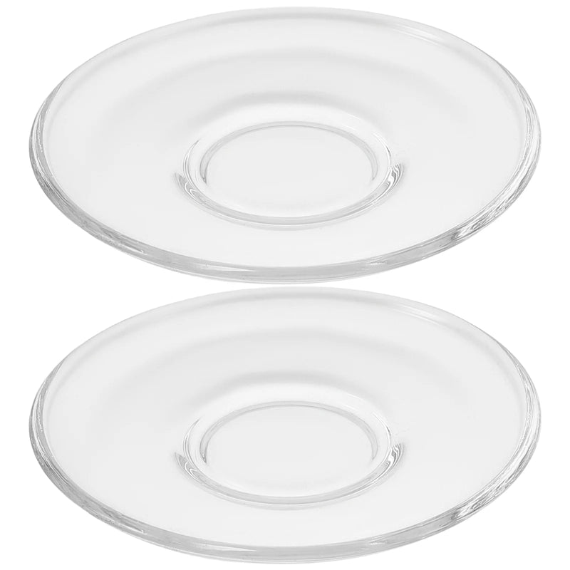 2/4 platos de postre redondos de cristal transparente, platillos para tazas de té, platos para aperitivos, vajilla para cocina, comedor y bar