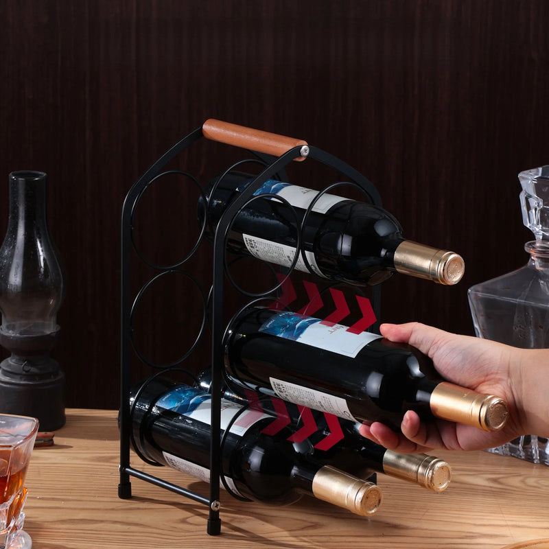 Présentoir Bouteilles Vin Bois Métal
