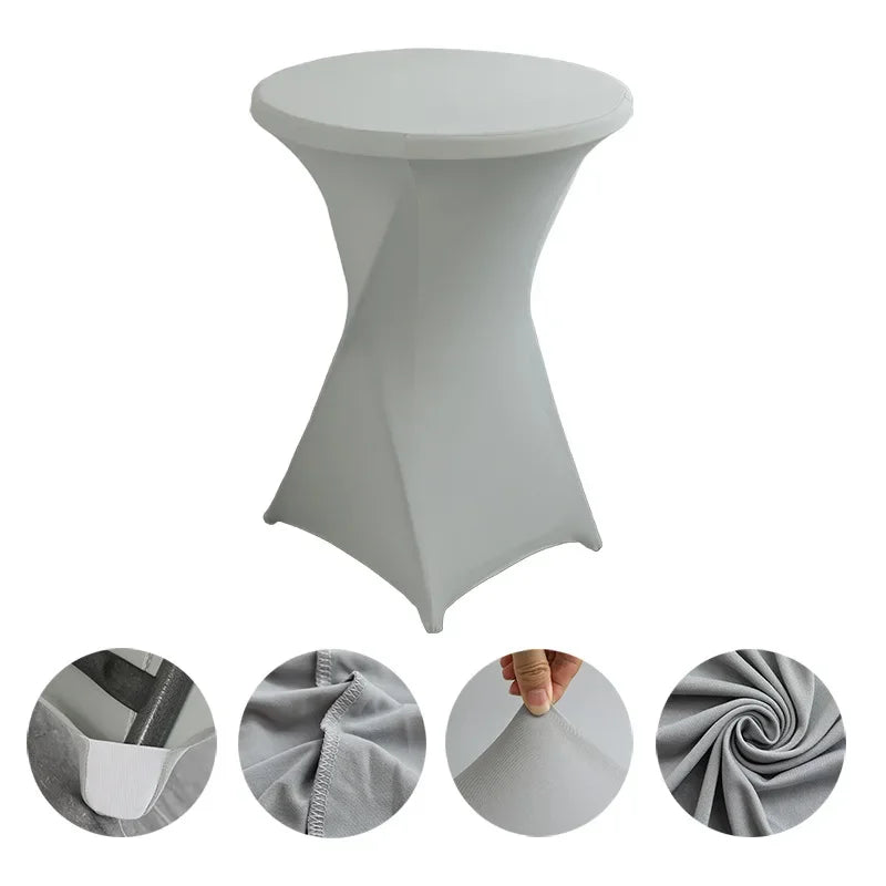 Mantel elástico para decoración de bodas, funda para mesa de cóctel, licra elástica, mesa alta, hotel, fiesta de cumpleaños, varios colores