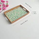 Plateau Rotin Coquillage Naturel Artisanal