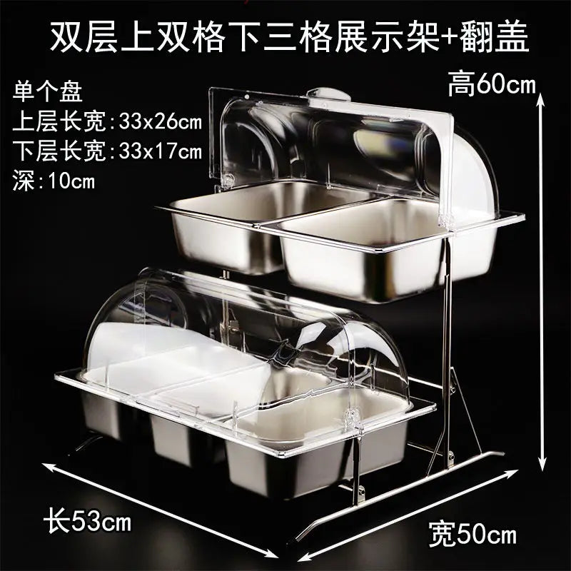 Présentoir Buffet Inox Multi-Compartiments Hôtel