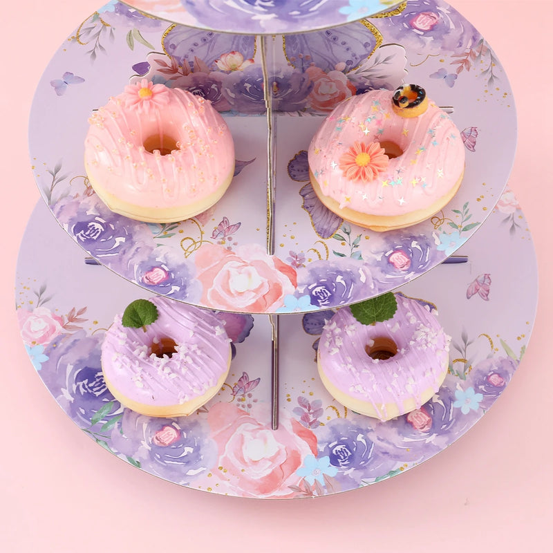 Présentoir Cupcake Papillon Violet