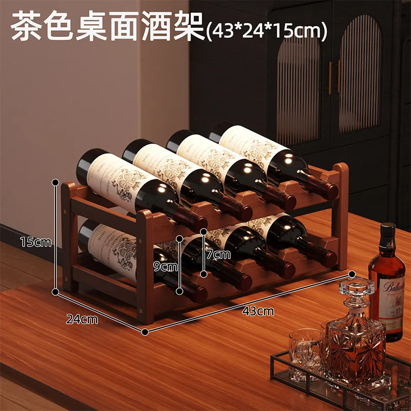 Botellero de vino de lujo para mesa, soporte para botellas de vino, organizador de almacenamiento para el hogar, cocina, barra, encimera, expositor de vino