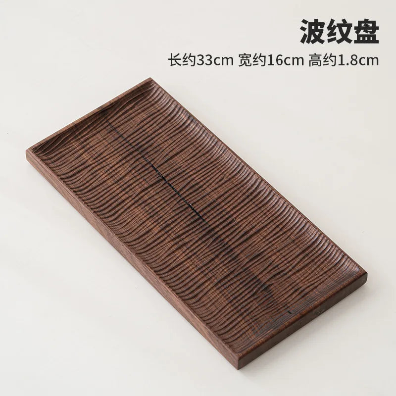 Bandeja rectangular de madera de nogal, bandeja para té de burbujas, bandeja para pasteles, pan, desayuno, aperitivos, artículos de hotel, bandeja de té para restaurante