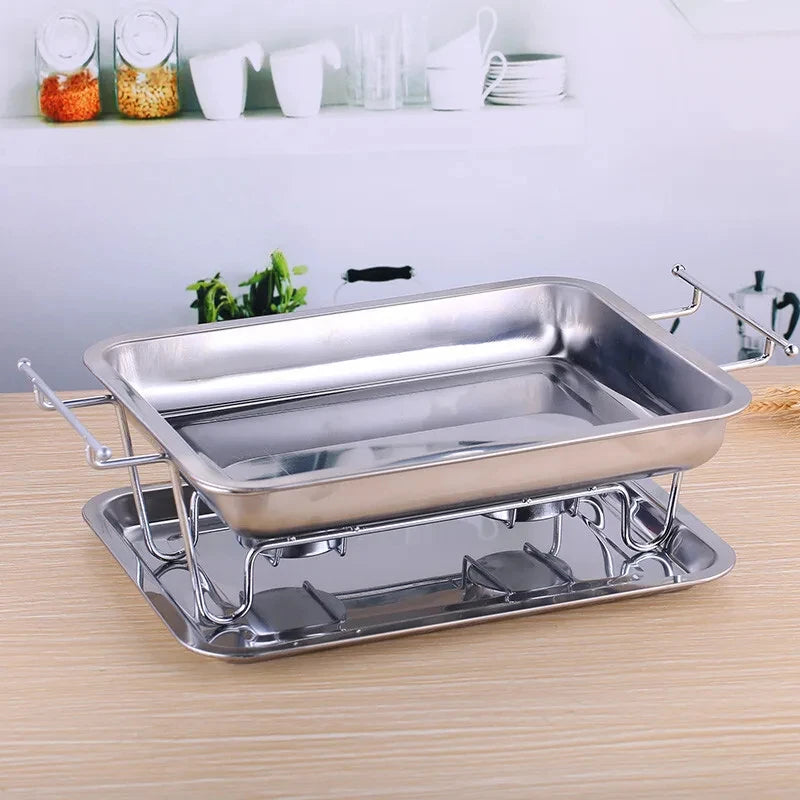 Chauffe-Plat de Table Rectangulaire Inox à Alcool