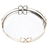 Plateau Miroir Doré Élégant