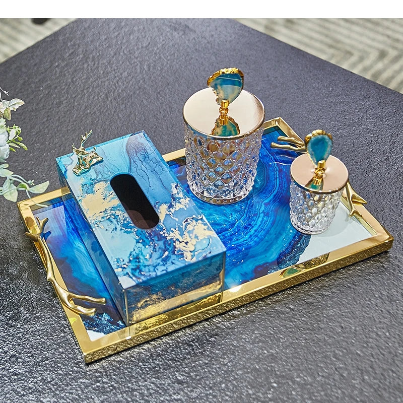 Plateau Décoratif Verre Présentation Raffinée