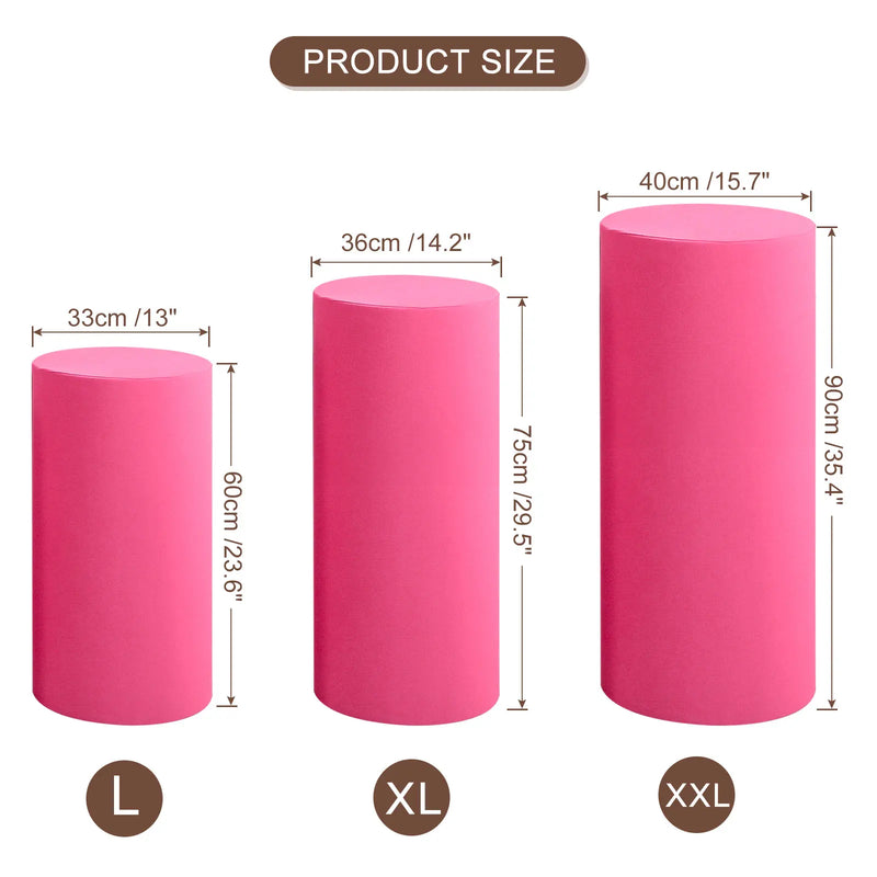 Funda elástica para pedestal de 3/5 piezas, cubierta para cilindro, funda de licra para soporte de cilindro para decoración de cumpleaños y bodas