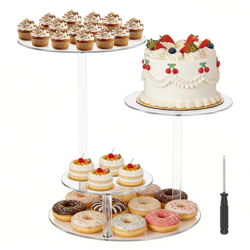 Présentoir Cupcake Acrylique 4 Étages – accessoire buffet de réception luxueux