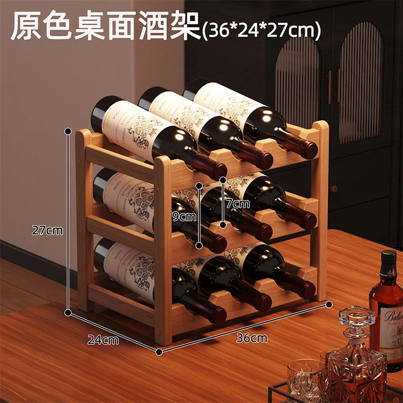Botellero de vino de lujo para mesa, soporte para botellas de vino, organizador de almacenamiento para el hogar, cocina, barra, encimera, expositor de vino