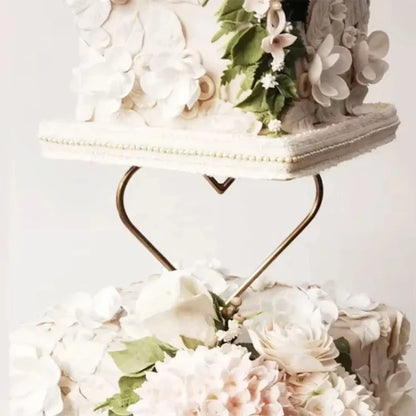 Présentoir Gâteau Métal Doré Mariage Étagé