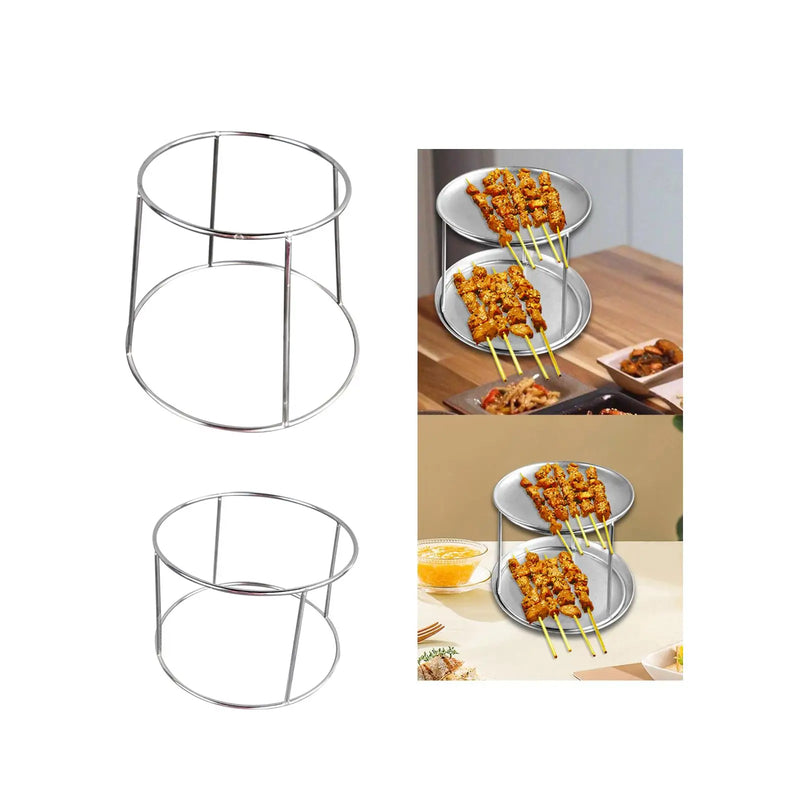 Bandeja elevadora para servir alimentos, soporte ligero, estante de 2 niveles multiusos para mariscos, snacks, pizza, postres, cupcakes y cafetería