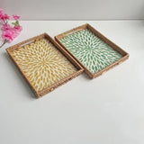 Plateau Rotin Coquillage Naturel Artisanal