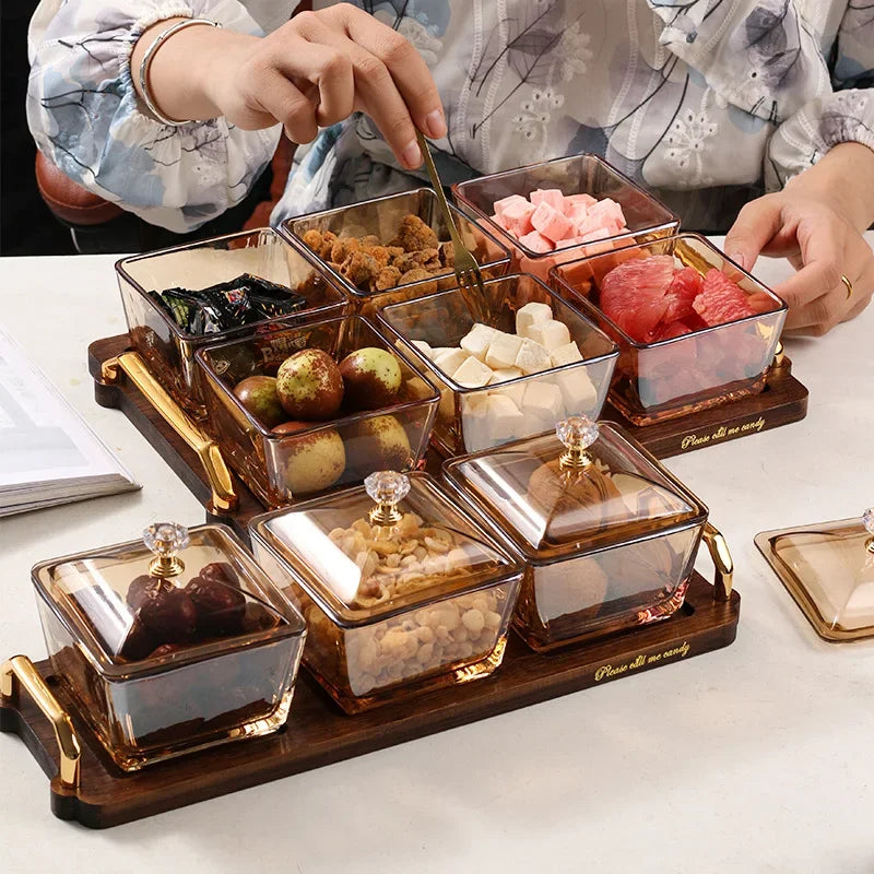 Boîte Fruits Secs Verre Compartiments