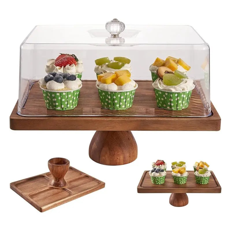 Présentoir Gâteau Rectangulaire avec Couvercle