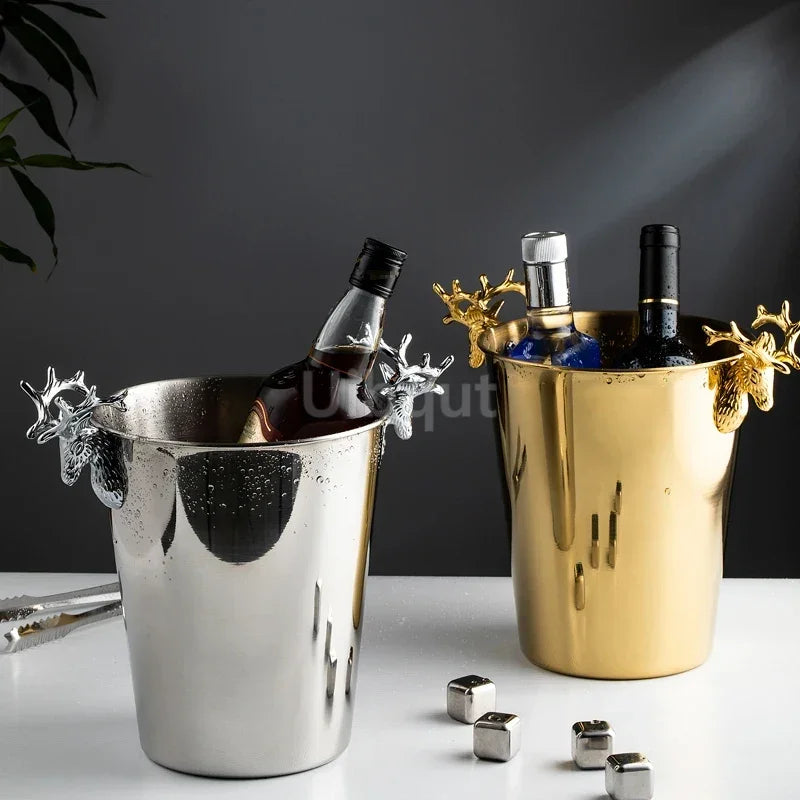 Seau à Glace Inox Martelé Champagne